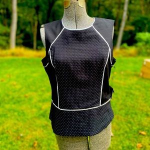 Adrianna Papell size 16 black and white polka dot top